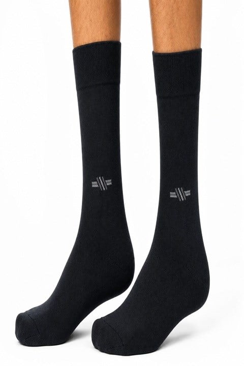 3 Adet Unisex Desenli Soket Çorap - Siyah