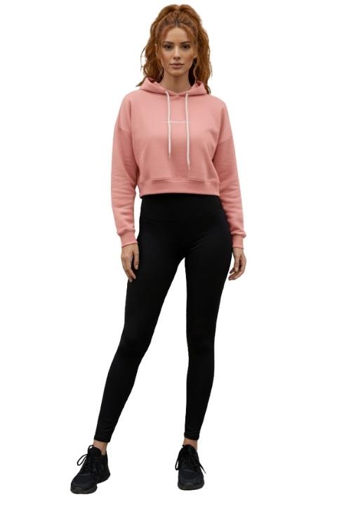 3 İPLİK KADIN KAPÜŞONLU CROP-PUDRA