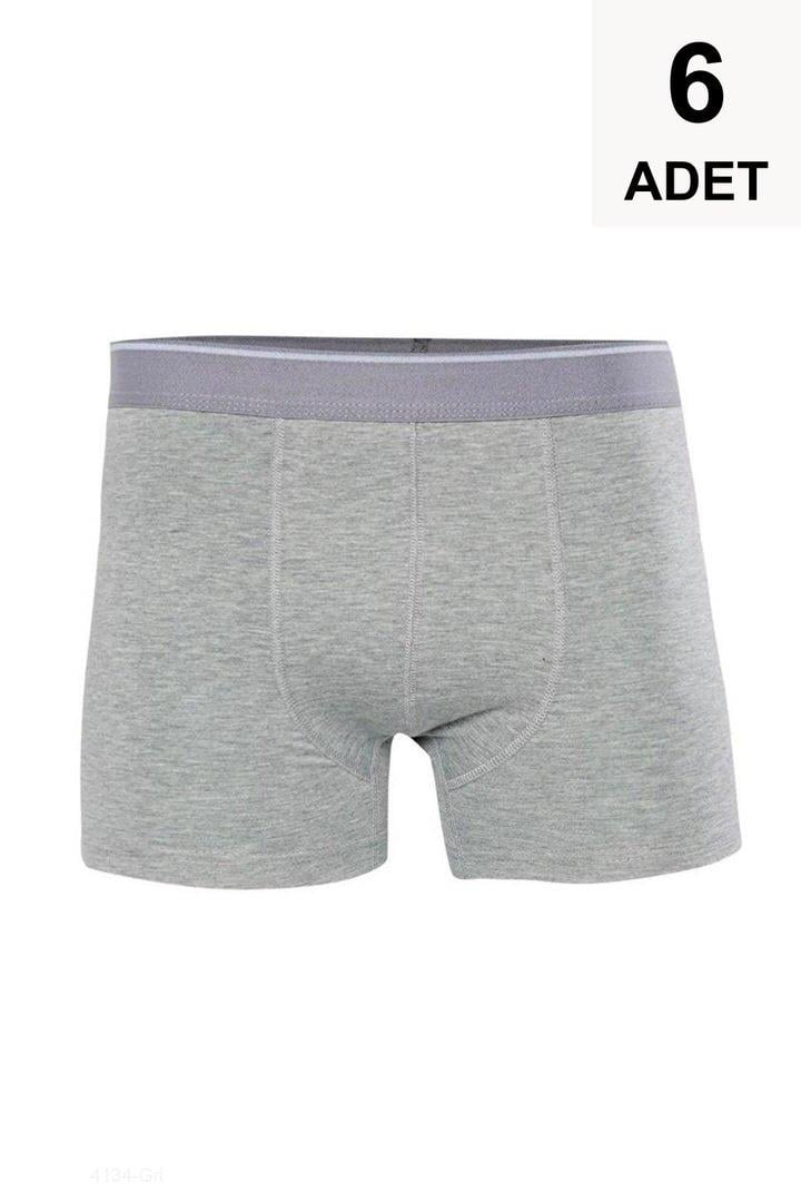 6 Adet Erkek Boxer - Gri