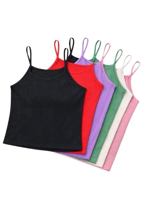 6 Adet İp Askılı Raporlu Kaşkorse Kadın Atlet