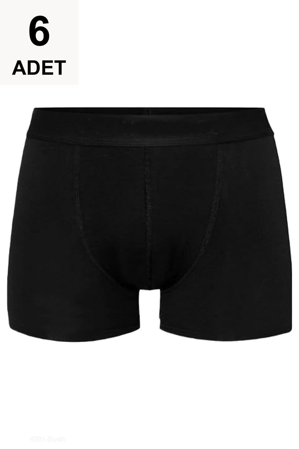 6 Adet King Erkek Boxer - Siyah