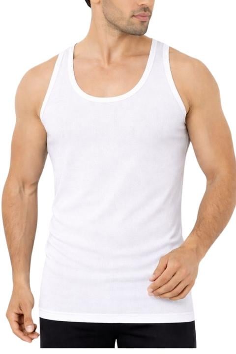 6'lı Tan Soft Class Erkek Atlet - Beyaz