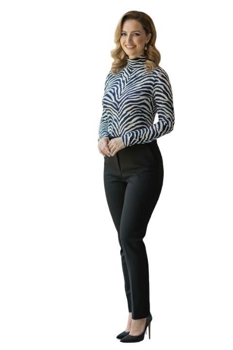 BALIKÇI YAKA ZEBRA BADİ-MAVİ DESEN