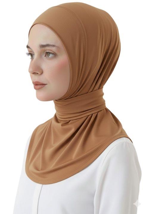 Belinda Kadın Çıtçıtlı Fular Şal - Açık Kahve