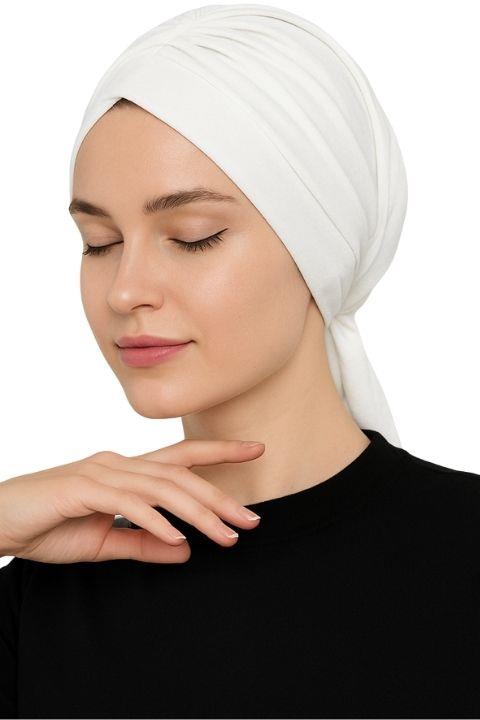 Belinda Pileli Dış Bone - Beyaz