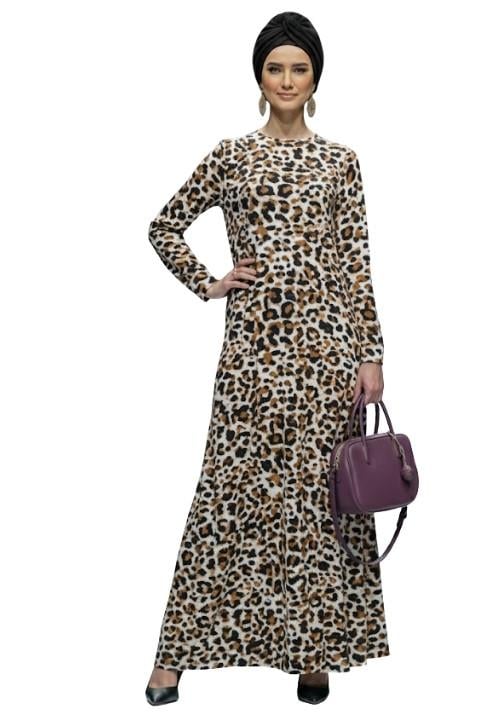 DESENLİ CEPLİ ELBİSE