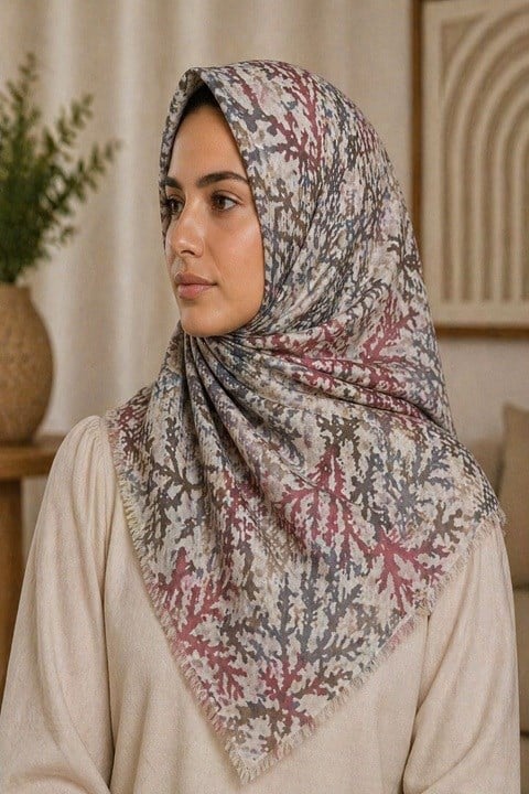 Desenli Flamlı Eşarp