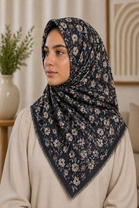 Desenli Flamlı Eşarp