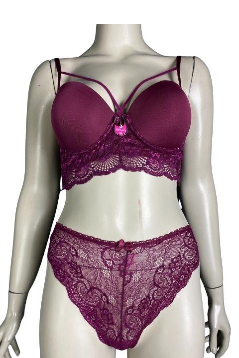 ECEM YILDIZ 7511  BRALET DOLGULU 2 Lİ TAKIM MÜRDÜM