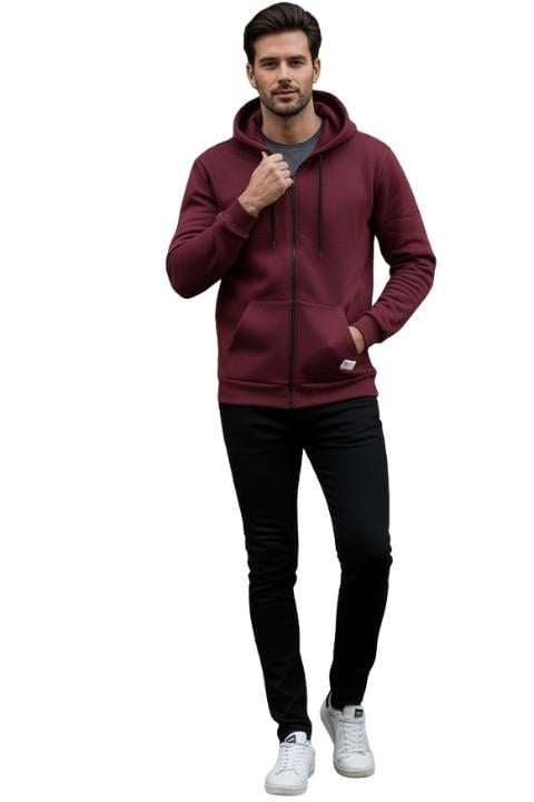 ERKEK 2 İPLİK KAPÜŞONLU-BORDO