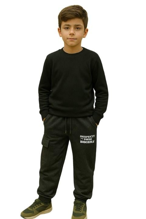 Erkek Çocuk Baskılı Ribanalı Eşofman Altı