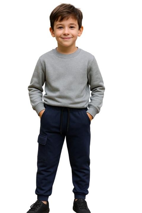 Erkek Çocuk Kargo Cep Eşofman Altı - Lacivert