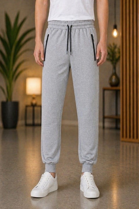 Erkek Manşetli Kompakt Eşofman Altı - Gri