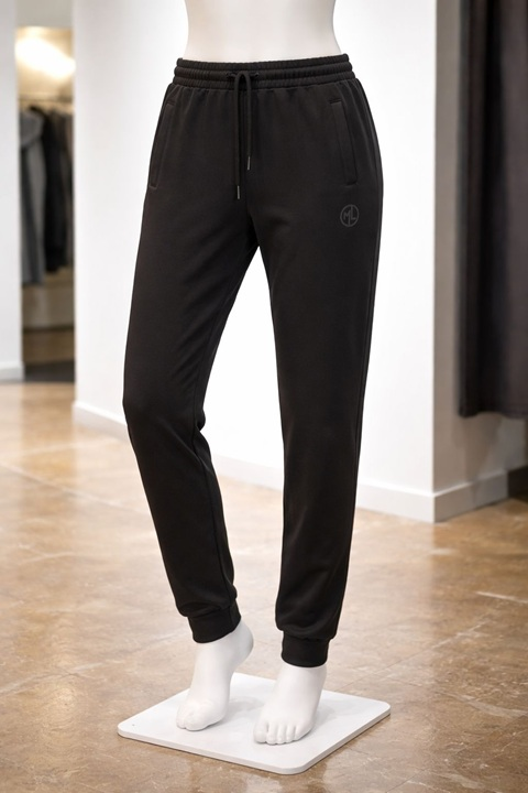 Erkek Scuba Manşetli Alt Eşofman-Siyah