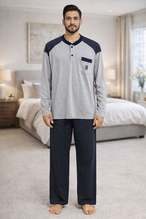Erkek Süprem Uzun Kol Pijama Takımı