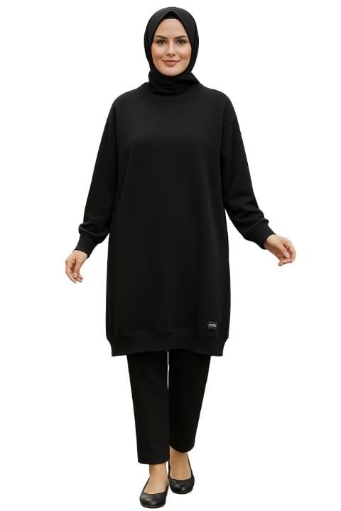 İKİ İPLİK KADIN TUNİK-SİYAH