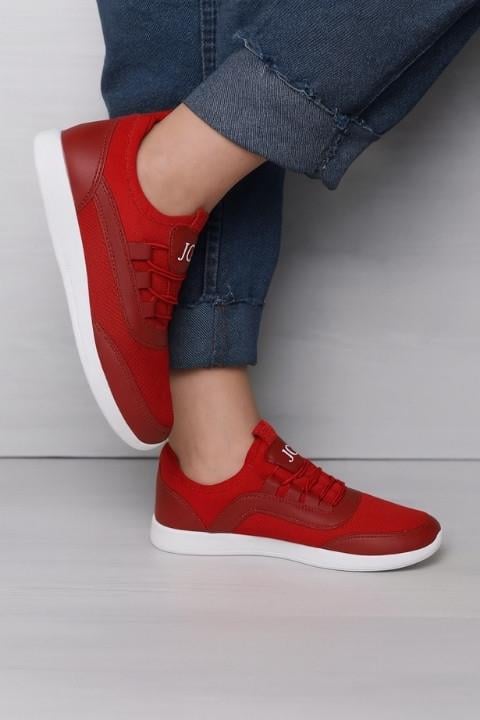 JAZZ CLUB 3005 KADIN SPOR AYAKKABI KIRMIZI - BEYAZ
