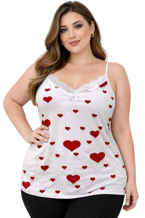 Jenika Battal Kadın İp Askılı Empirme Atlet - Kalpli