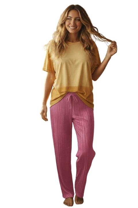 Kadın Fitilli Pijama Altı - Pembe