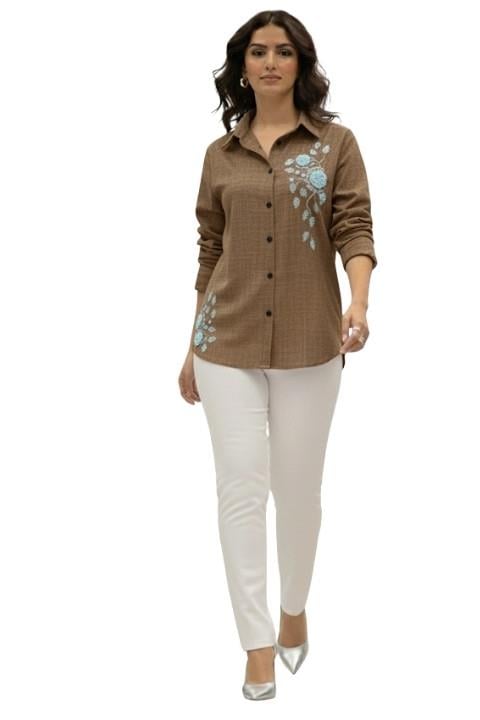 KADIN GÖMLEK-KAHVERENGİ