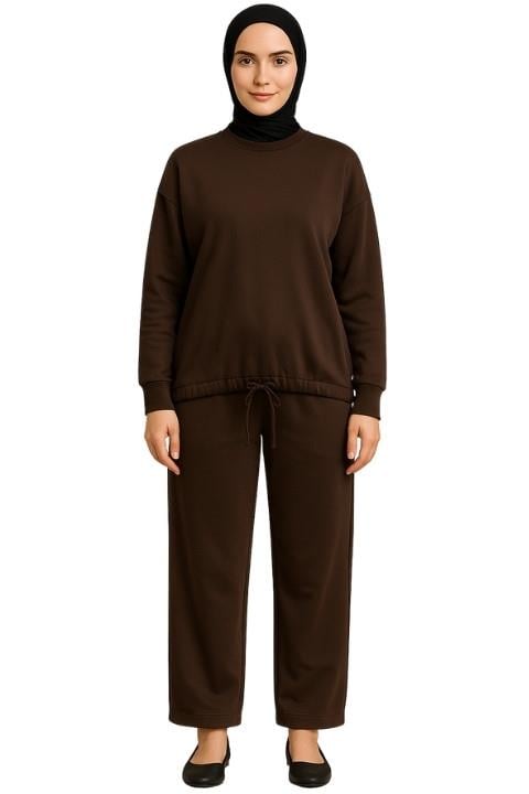 Kadın İkili Takım -İpli Kahverengi