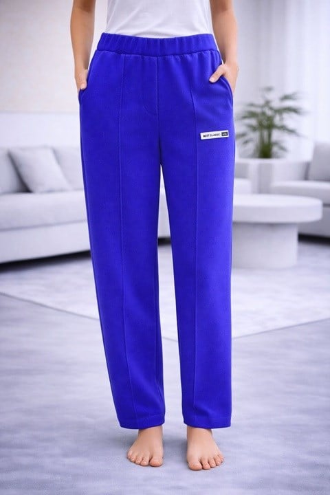 KADIN PENSLİ PANTOLON-MAVİ