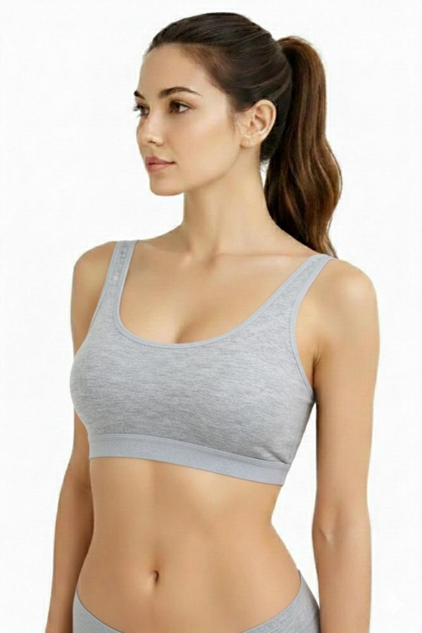 Kalın Askılı Pedli Büstiyer-Gri