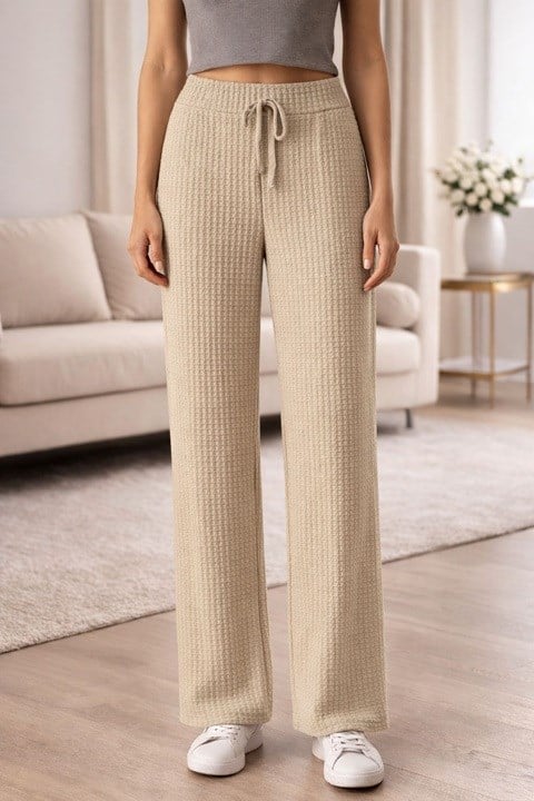 KALIN LASTİK KADIN BABIL PANTOLON-TEN RENGİ