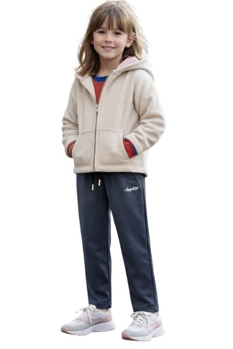 Kız Çocuk Dalgıç Şardonlu Eşofman Altı - Petrol Mavisi