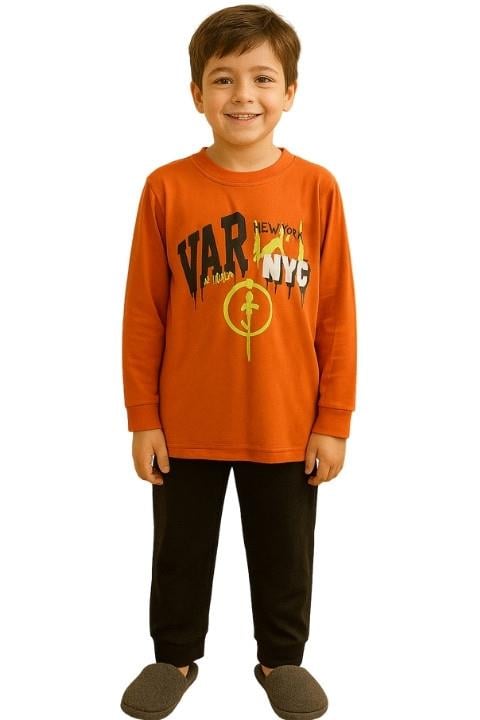 TARIK 3911 ERKEK ÇOCUK VARSITY BUS U KOL SÜPREM PİJAMA TAKIM