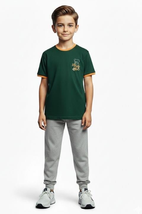 TARIK ERKEK ÇOCUK AYICIK BASKILI KISA KOL PİJAMA