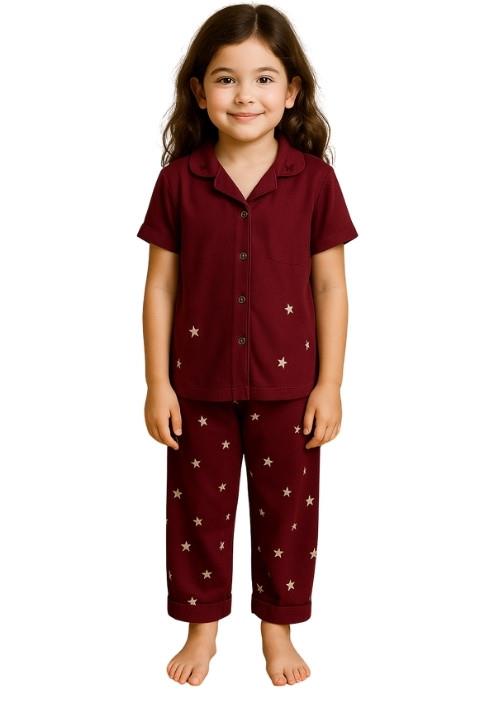 Tarık Kız Çocuk Milan Pijama Takımı - Bordo