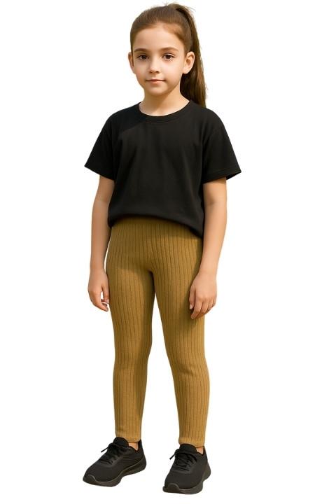 Tim Kız Çocuk Raporlu Tayt - Sütlü Kahve