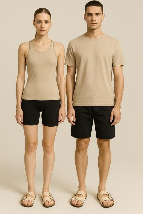 Unisex Tokalı Terlik - Sütlü Kahve