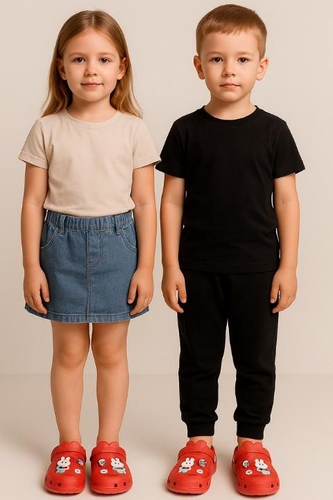 Unisex Twingo Emojili Terlik - Kırmızı