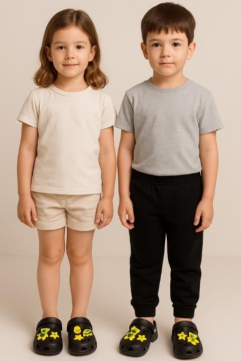 Unisex Twingo Emojili Terlik - Siyah