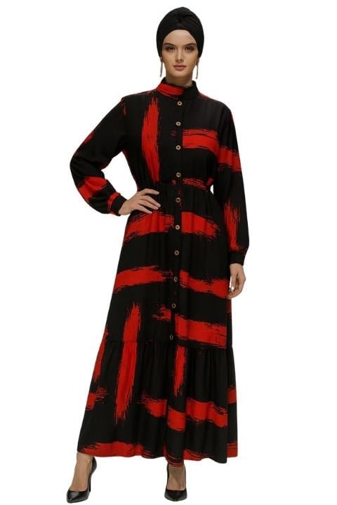 VİSKON DÜĞMELİ ELBİSE