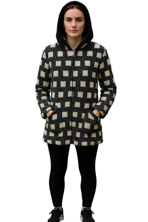 Welsoft Yıkanabilir Peluş Kumaş Çift Cepli Kadın Polar