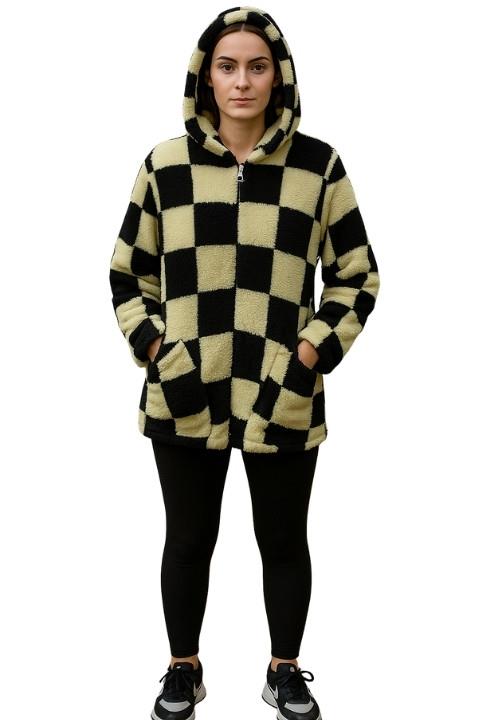 Welsoft Yıkanabilir Peluş Kumaş Çift Cepli Kadın Polar