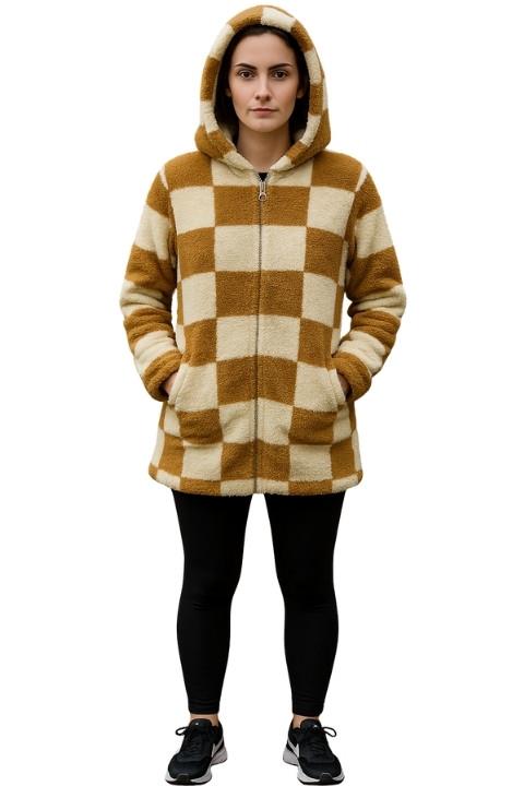 Welsoft Yıkanabilir Peluş Kumaş Çift Cepli Kadın Polar