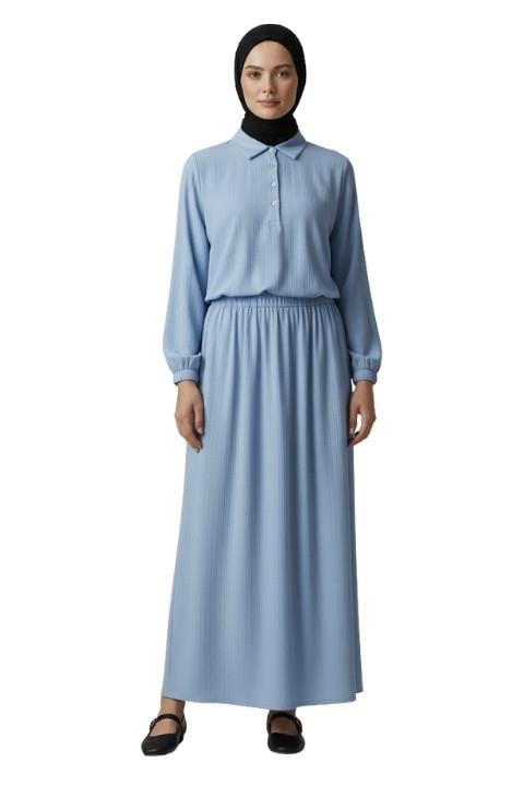 YELEKLİ ELBİSE-AÇIK MAVİ