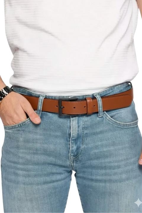 Yerli Spor Erkek Kemer 4 cm - Kahverengi