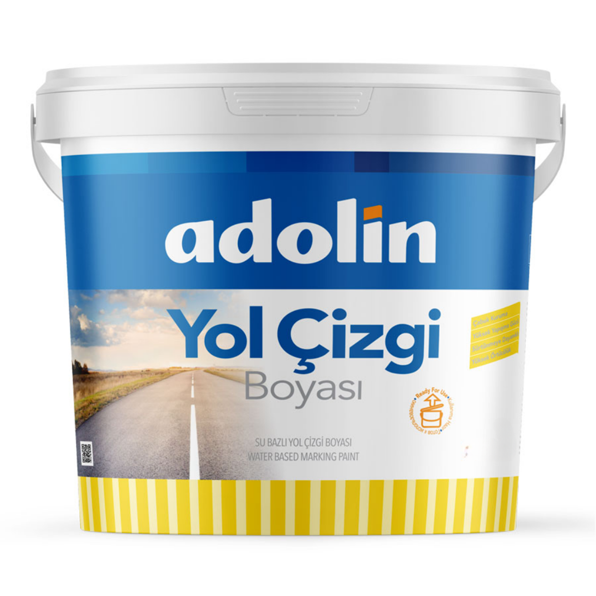 Adolin Su Bazlı Yol Çizgi Boyası 20 Kg (Sarı-RAL1023)