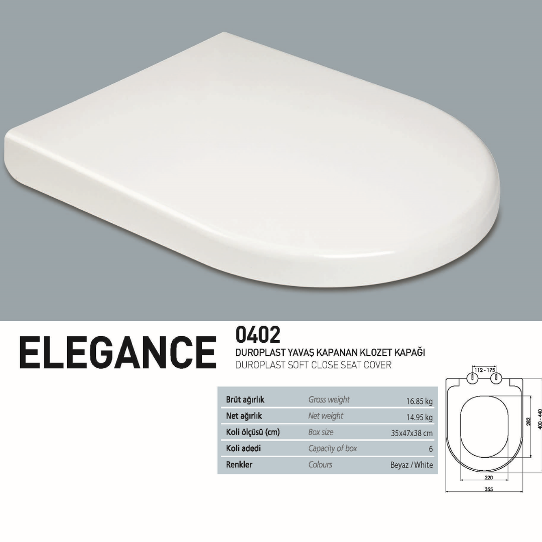 NKP Elegance Yavaş Kapanır Klozet Kapağı