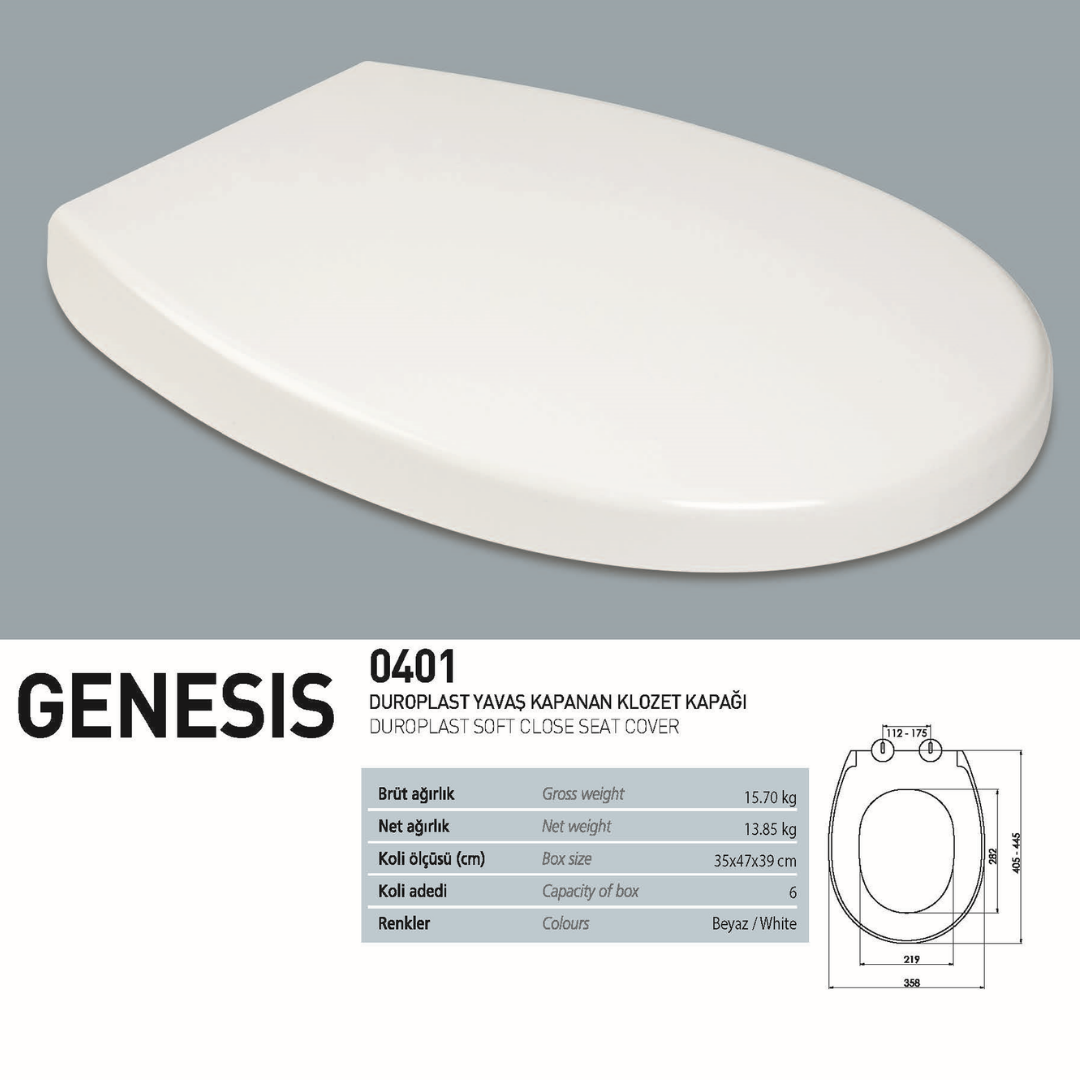 NKP Genesis Yavaş Kapanır Klozet Kapağı