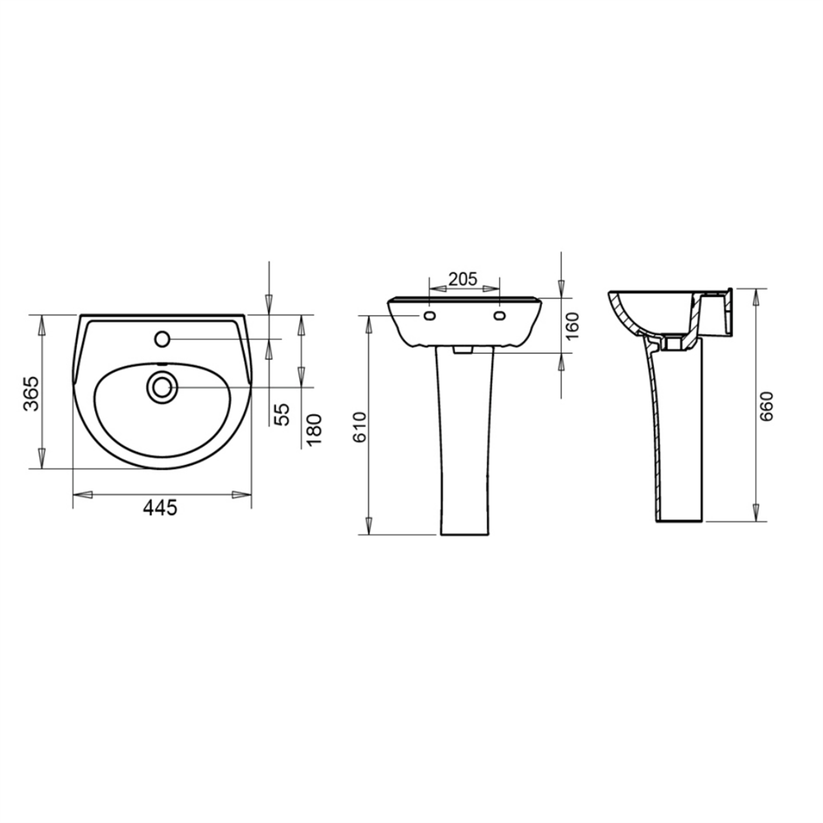Turavit 36*45 cm Çocuk Lavabo+Kolon Ayak
