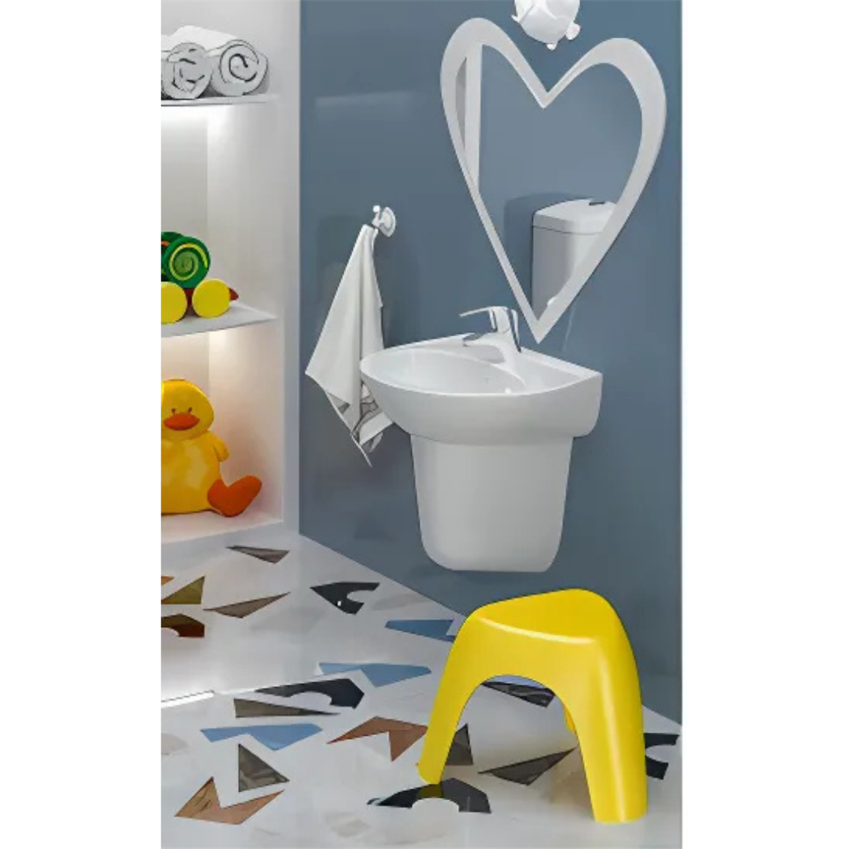 Turavit 36*45 cm Çocuk Lavabo+Yarım Ayak