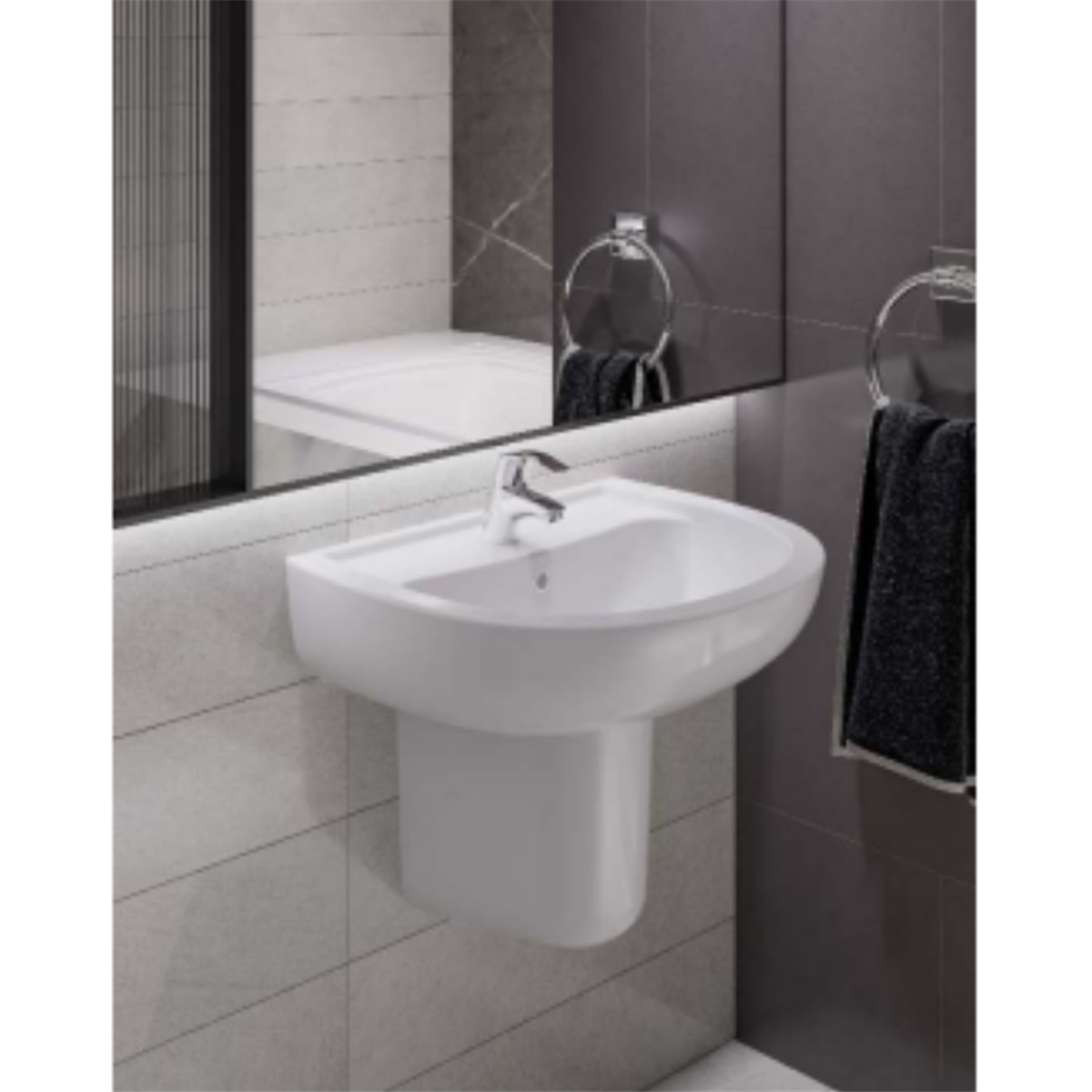 Turavit Alize 60 cm Lavabo+Yarım Ayak