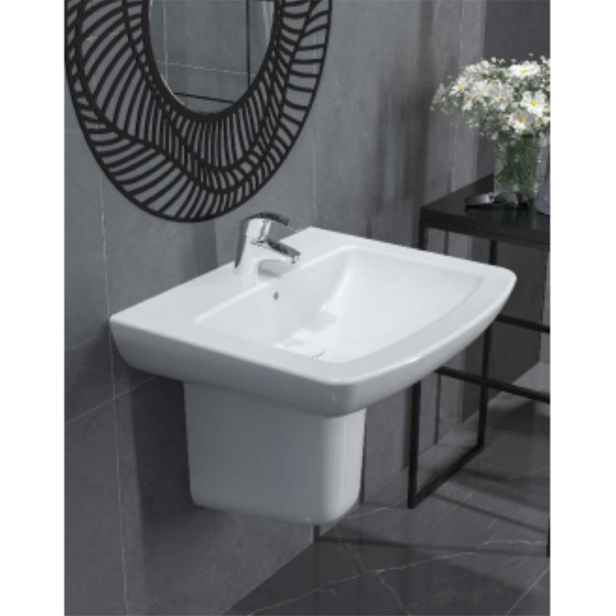 Turavit Plaza 60 cm Lavabo+Yarım Ayak