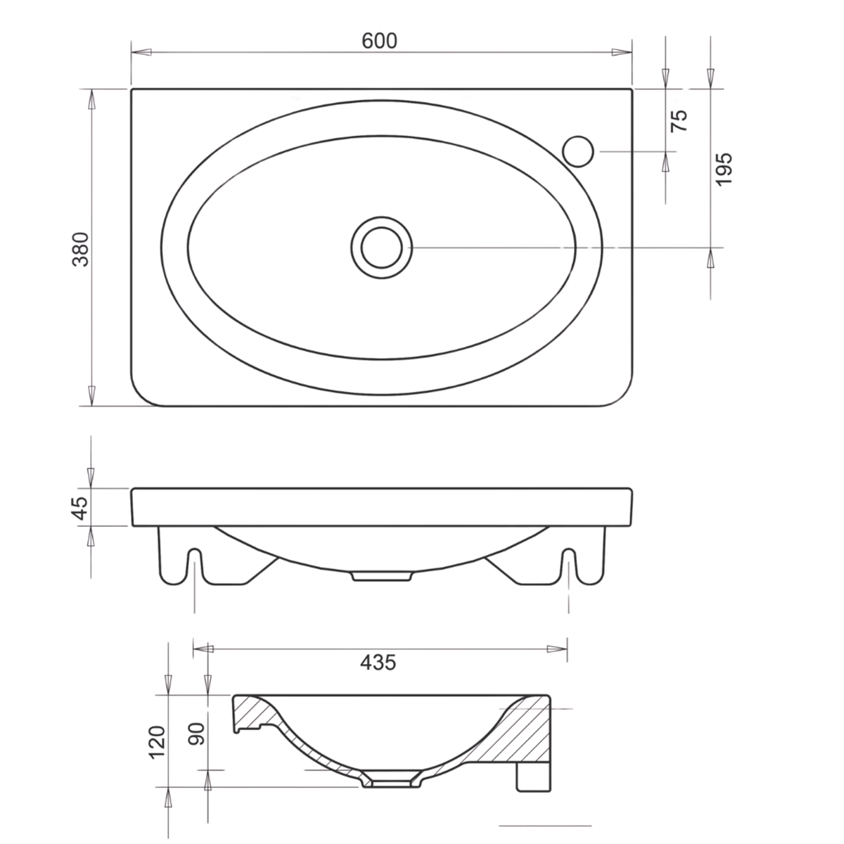 Turavit Siena 38*60 cm Lavabo 